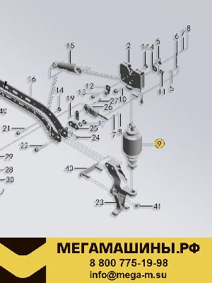 Амортизатор кабины DongFeng GX пневматический 5001180-C6100 Qinyan