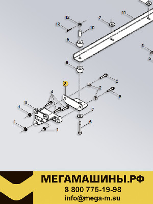 Кронштейн (Г-образный) поперечины КПП FAW J6 6x6 левый 1706063-55R/A