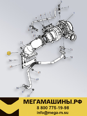 Выпускной коллектор (к турбине) FAW J6L 2024+ 1118046-16SY/B /Оригинал