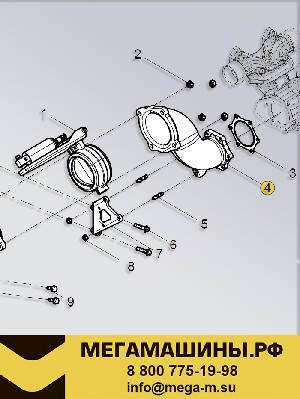 Патрубок турбокомпрессора WP13 (металлический) 612630111084 /Оригинал