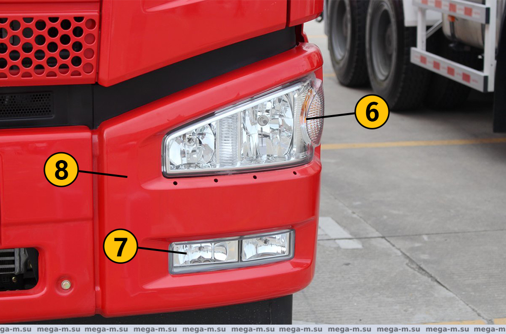 Кузовные элементы FAW J6. Бампер и фары