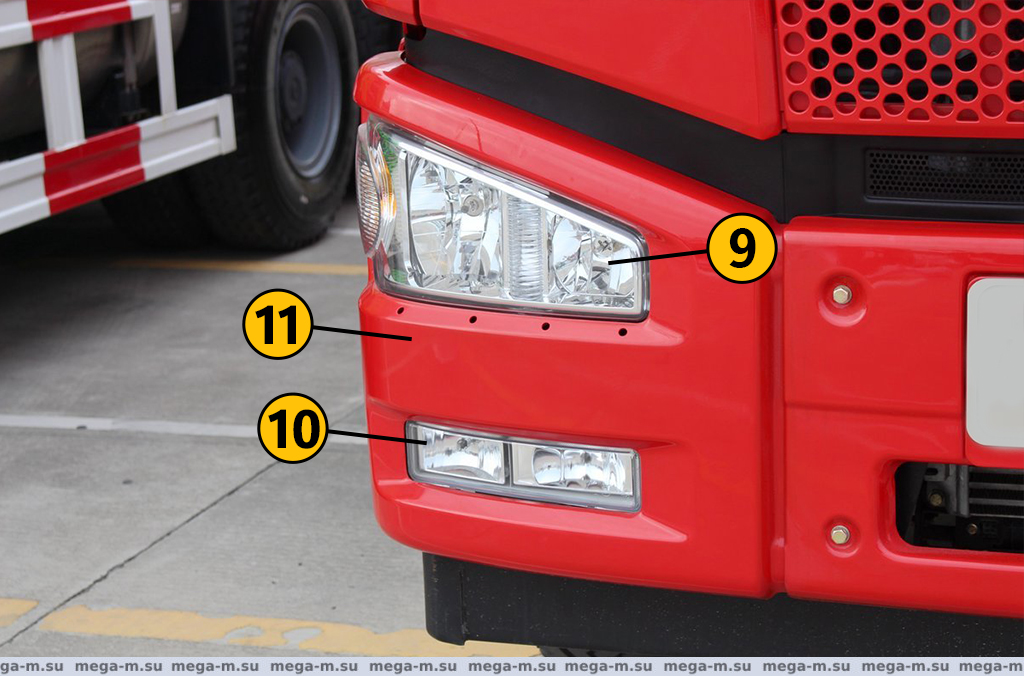 Кузовные элементы FAW J6. Бампер и фары