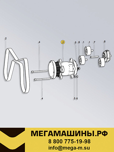 Компрессор кондиционера SITRAK C7H / HOWO T5G MC11 200V77970-7028