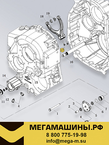 Болт вилки переключения передач раздаточной коробки ZQC2000 3086001152