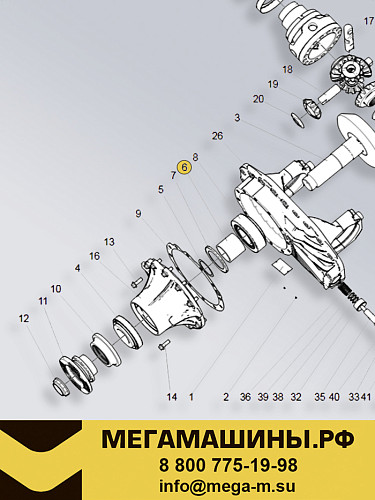 Втулка шестерни конической пары переднего моста MVP09 SITRAK 6x6 712W91701-0350