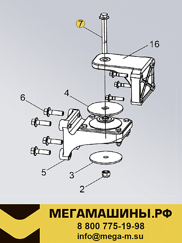 Болт крепления подушки двигателя FAW J6 6x4, 6x6 Q18516150TS