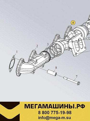 Коллектор выпускной (средняя часть) CA6DM2 евро5 1008042DM01-074A  /OEM LLE84
