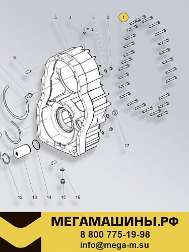 Болт корпуса раздаточной коробки SITRAK 6x6 G253P32-L MQ6-01499-0116