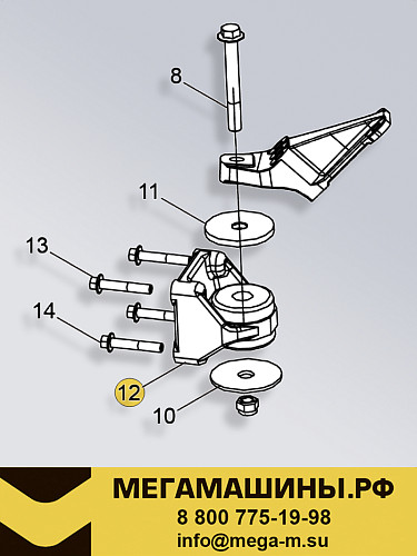 Подушка крепления двигателя задняя FAW J6 CA6DM2 3250, 3310 1001015-96U/A