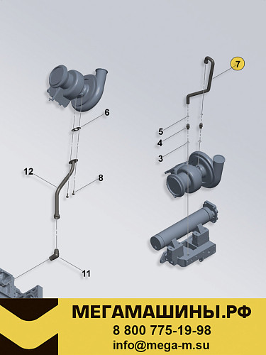 Трубка подачи масла на турбину CUMMINS ISM11 Shacman X3000 3899412 /Оригинал