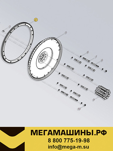 Венец маховика 136 зубов (WD,WP) Dнаруж=480мм
