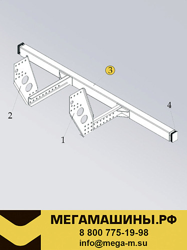 Брус противоподкатный задний FAW J6 6x6 2809220-54S/D