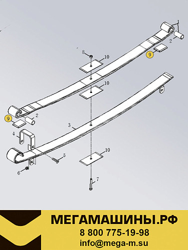 Накладка антифрикционная рессоры передней FAW J7 2902137A50A /Оригинал