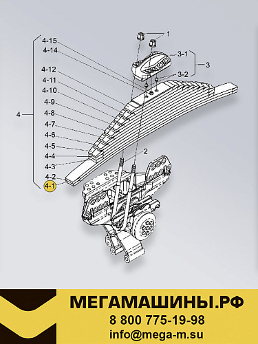 Лист рессоры задней FAW J6 6x6 №1 2912201-55R/B
