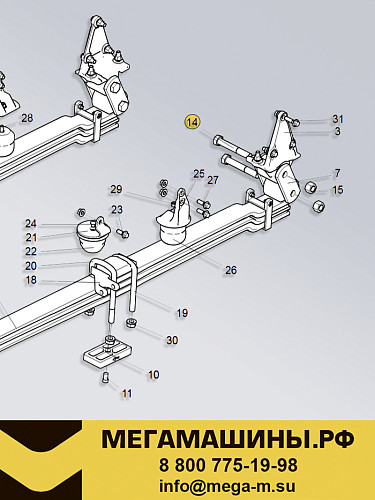 Болт пластины передней рессоры SITRAK C7H ZQ151B24155TF6