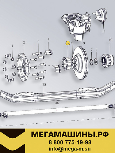Болт крепления диска тормозного SHACMAN X6000 (ось HDZ7.3t) Q151B1855TF2