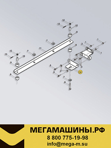 Кронштейн (Г-образный) поперечины КПП FAW J6 6x6 правый 1706064-55R/A