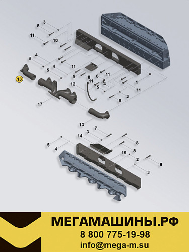 Коллектор выпускной (боковая часть) CUMMINS ISM11 Shacman X3000 4003994