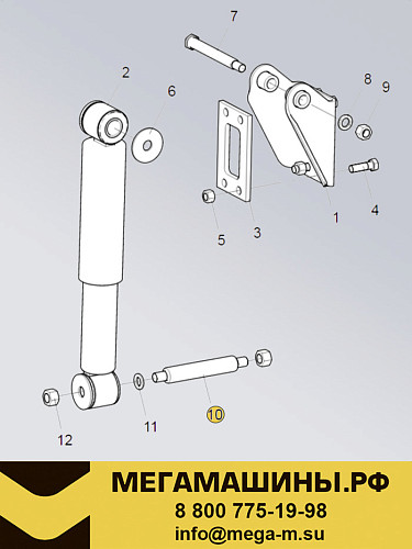 Ось амортизатора основного (задней оси) SITRAK C7H 4x2 тягач WG9925688120