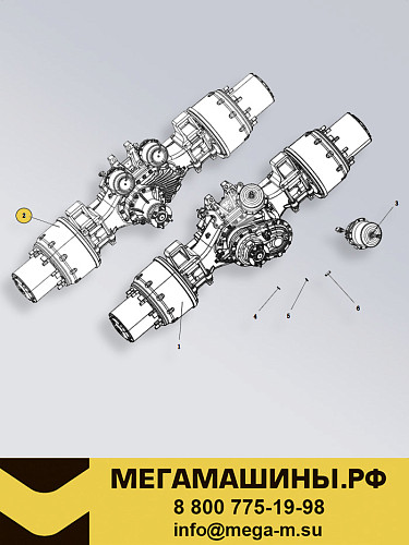 Мост задний SHACMAN X3000/X5000 i=5.262 HDZ300 /16 тонн